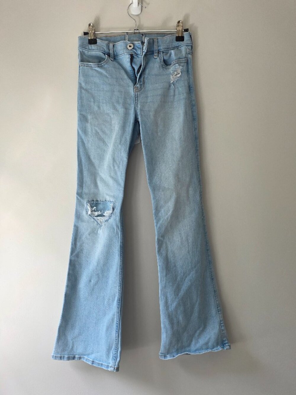 Abercrombie Kids High Rise Distressed Jeans | Girls 11/12 | Bootcut